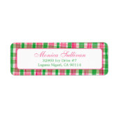 Aquarell Kariert Weihnachten CUSTOM Rücksendeadres (Vorne)