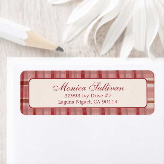 Aquarell Kariert Weihnachten CUSTOM Rücksendeadres (Insitu)