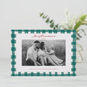 Aquarell Kariert Zwei-Seiten-Foto Weihnachten (Stehend Vorderseite)