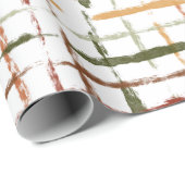 Aquarell-Karo-Muster mit chaotischen Linien Geschenkpapier (Rolleneckpunkt)