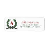 Aquarell-Karo-Tartan-Lorbeerkranz-Monogramm (Vorne)