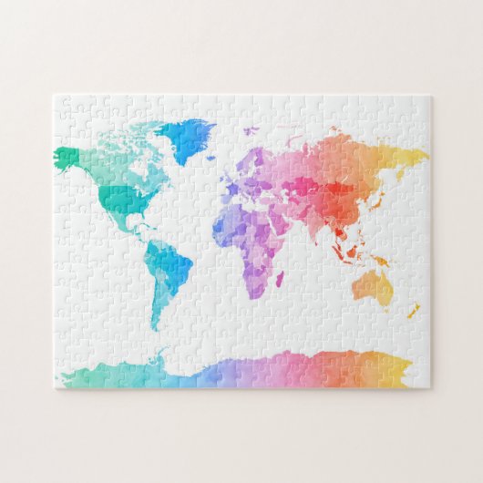 Aquarell-Karte der Weltkarte Puzzle (Horizontal)
