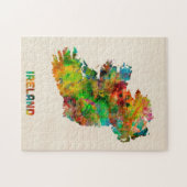 Aquarell-Karte Irlands Eire Puzzle (Horizontal)