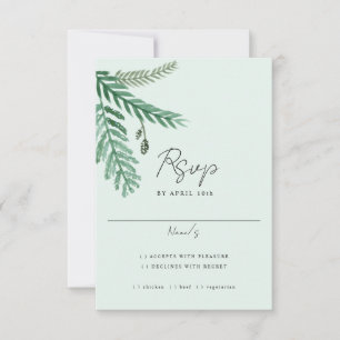 Aquarell-Karte mit kleiner Palme zur RSVP Karte