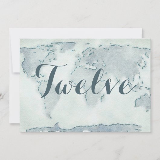 Aquarell-Karten-Hochzeitstisch-Nummer Einladung (Vorderseite)