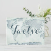 Aquarell-Karten-Hochzeitstisch-Nummer Einladung (Stehend Vorderseite)