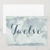 Aquarell-Karten-Hochzeitstisch-Nummer Einladung (Vorne/Hinten)
