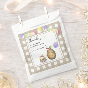 Aquarell-Kartoffel zum 1. Geburtstag Danke Geschenktütchen