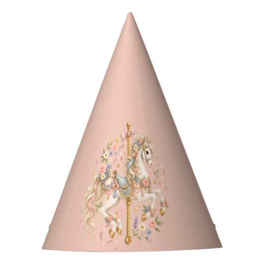 Aquarell-Karussellpferd Pariser Märchen Partyhütchen (Vorderseite)