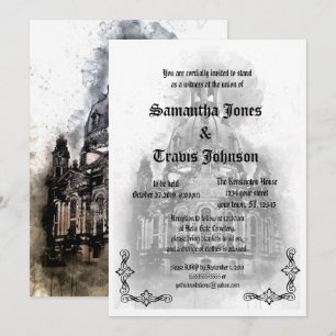 Aquarell-Kathedrale-Goth-Hochzeitseinladungen Einladung