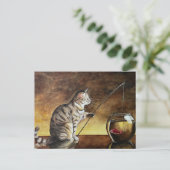 Aquarell-Katze angelt Postkarte (Stehend Vorderseite)