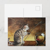 Aquarell-Katze angelt Postkarte (Vorne/Hinten)