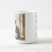Aquarell-Katze, Blumen und Gedicht Kaffeetasse (Mittel)