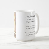 Aquarell-Katze, Blumen und Gedicht Kaffeetasse (VorderseiteRechts)