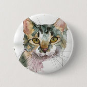 Aquarell-Katze Button (Vorderseite)
