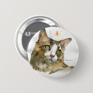Aquarell-Katze Button