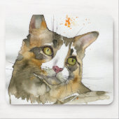 Aquarell-Katze Mousepad (Vorne)