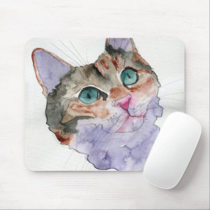 Aquarell-Katze Mousepad