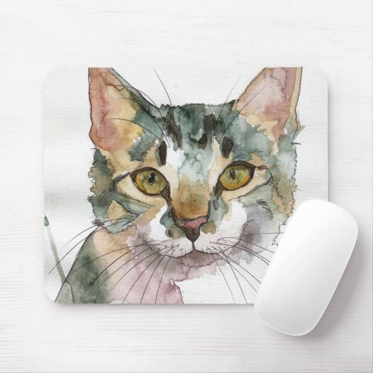 Aquarell-Katze Mousepad (Mit Mouse)