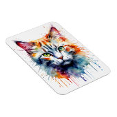 Aquarell-Katze Multicolor-Spritzkunst Magnet (Rechte Seite)