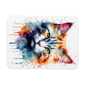 Aquarell-Katze Multicolor-Spritzkunst Magnet (Horizontal)