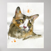 Aquarell-Katze Poster (Vorne)
