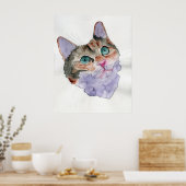 Aquarell-Katze Poster (Küche)