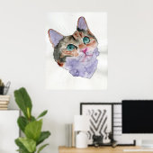 Aquarell-Katze Poster (Heimbüro)