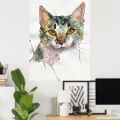 Aquarell-Katze Poster (Heimbüro)