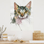 Aquarell-Katze Poster (Küche)