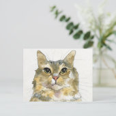Aquarell-Katze Postkarte (Stehend Vorderseite)
