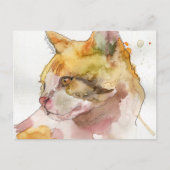 Aquarell-Katze Postkarte (Vorderseite)