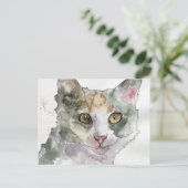 Aquarell-Katze Postkarte (Stehend Vorderseite)