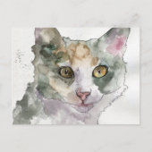 Aquarell-Katze Postkarte (Vorderseite)