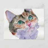 Aquarell-Katze Postkarte (Vorderseite)