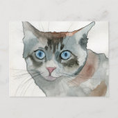 Aquarell-Katze Postkarte (Vorderseite)