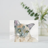 Aquarell-Katze Postkarte (Stehend Vorderseite)