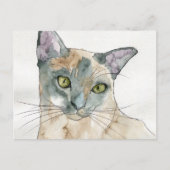 Aquarell-Katze Postkarte (Vorderseite)