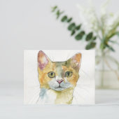 Aquarell-Katze Postkarte (Stehend Vorderseite)