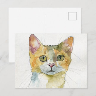 Aquarell-Katze Postkarte