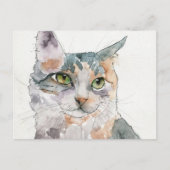 Aquarell-Katze Postkarte (Vorderseite)
