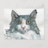 Aquarell-Katze Postkarte (Vorderseite)