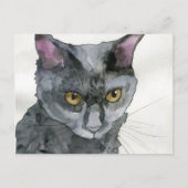 Aquarell-Katze Postkarte (Vorderseite)
