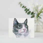 Aquarell-Katze Postkarte (Stehend Vorderseite)