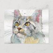 Aquarell-Katze Postkarte (Vorderseite)