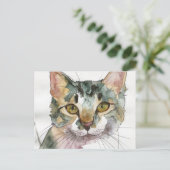 Aquarell-Katze Postkarte (Stehend Vorderseite)