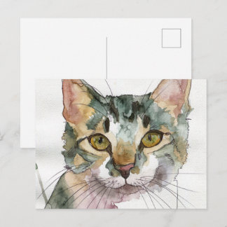 Aquarell-Katze Postkarte