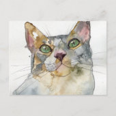 Aquarell-Katze Postkarte (Vorderseite)