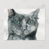 Aquarell-Katze Postkarte (Vorderseite)