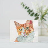 Aquarell-Katze Postkarte (Stehend Vorderseite)